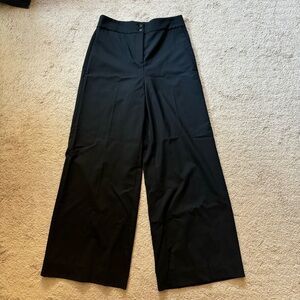J Crew wide leg black high waisted wool trousers